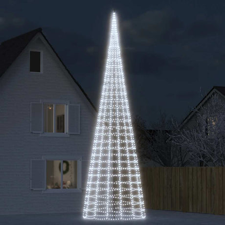 Vidaxxl LED-Weihnachtsbaum am Fahnenmast 3000 LEDs kaltweiß 800 cm