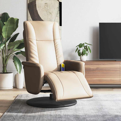 Vidaxl massagestoel verstelbaar met voetensteun kunstleer cappuccino