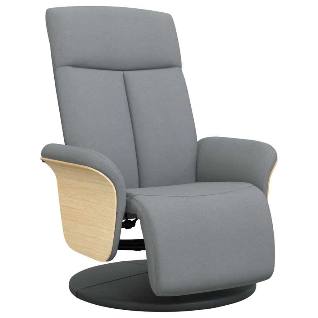 Vidaxl fauteuil verstelbaar met voetensteun stof lichtgrijs