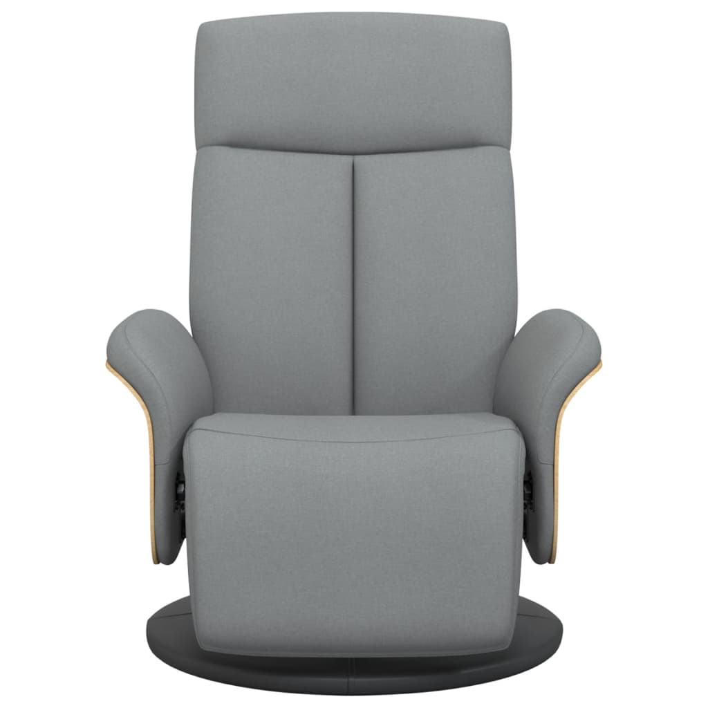 Vidaxl fauteuil verstelbaar met voetensteun stof lichtgrijs