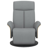 Vidaxl fauteuil verstelbaar met voetensteun stof lichtgrijs