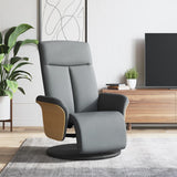 Vidaxl fauteuil verstelbaar met voetensteun stof lichtgrijs