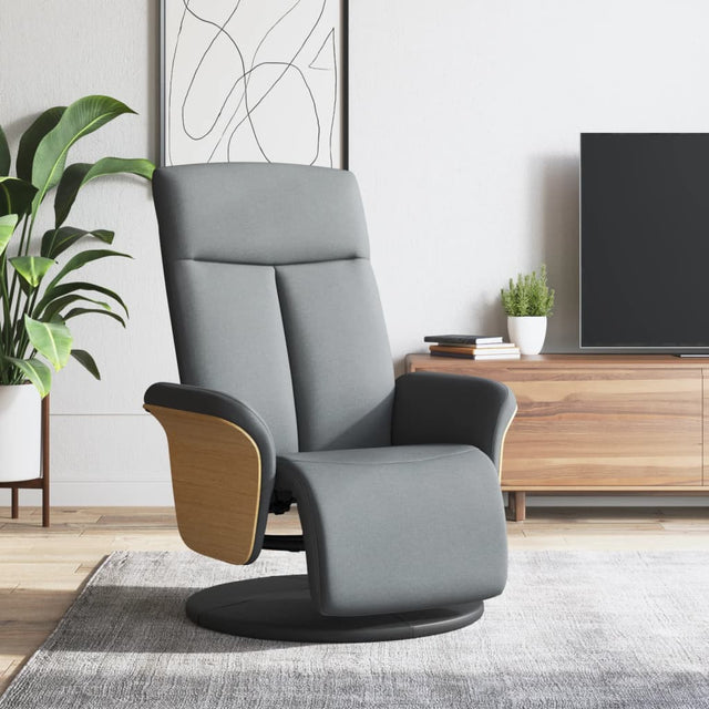 Vidaxl fauteuil verstelbaar met voetensteun stof lichtgrijs