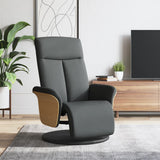 Vidaxl fauteuil verstelbaar met voetensteun stof donkergrijs