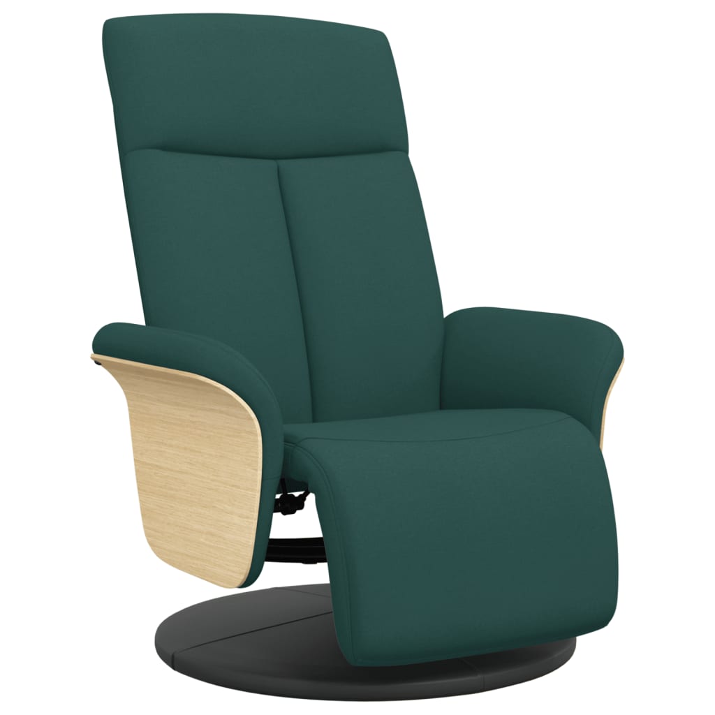 Vidaxl fauteuil verstelbaar met voetensteun stof donkergroen