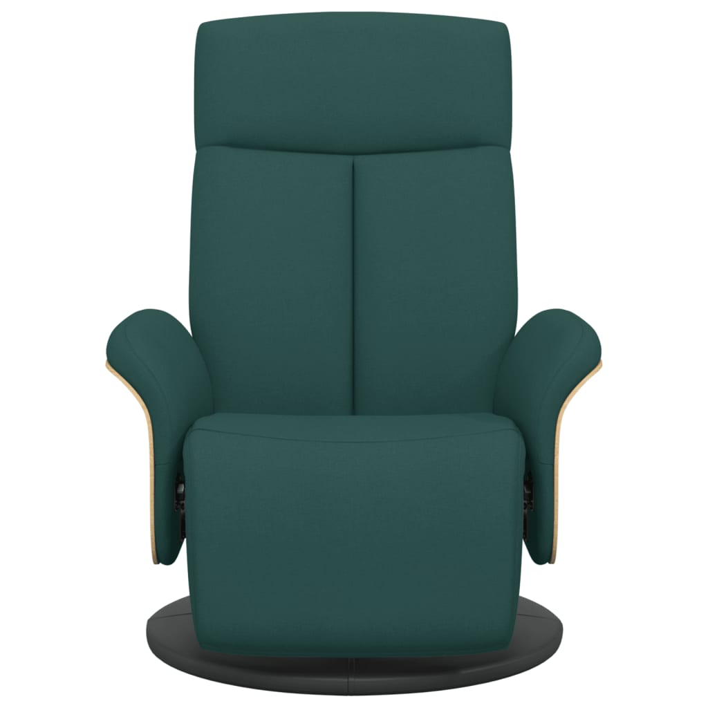 Vidaxl fauteuil verstelbaar met voetensteun stof donkergroen