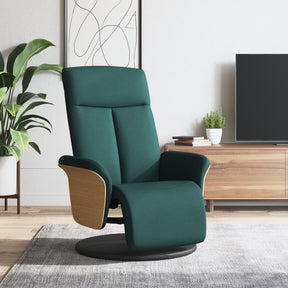 Vidaxl fauteuil verstelbaar met voetensteun stof donkergroen