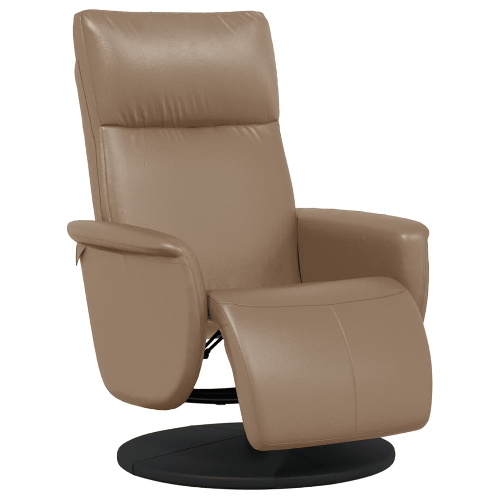 Vidaxl fauteuil verstelbaar met voetensteun kunstleer cappuccinokleur