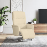 Vidaxl fauteuil verstelbaar met voetensteun stof crèmekleurig