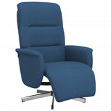 Vidaxl fauteuil verstelbaar met voetensteun stof blauw