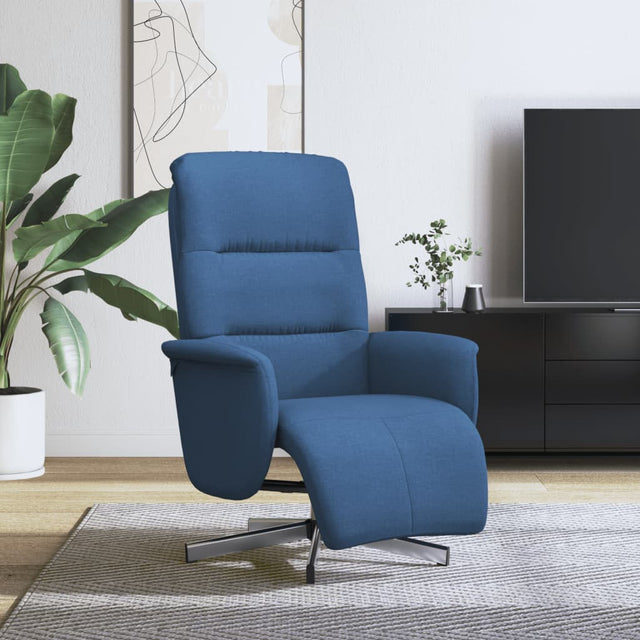 Vidaxl fauteuil verstelbaar met voetensteun stof blauw