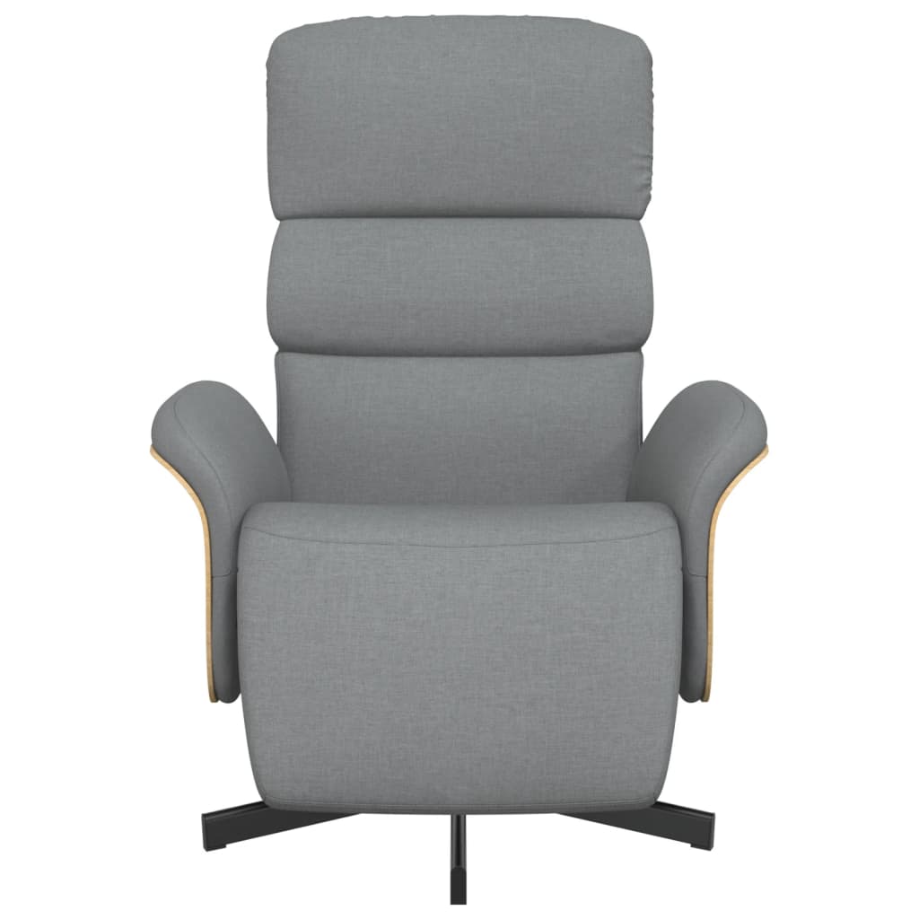 Vidaxl fauteuil verstelbaar met voetensteun stof lichtgrijs