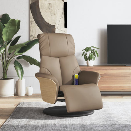Vidaxl massagestoel verstelbaar met voetensteun kunstleer cappuccino