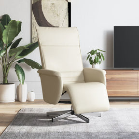 Vidaxl fauteuil verstelbaar met voetensteun kunstleer crèmekleurig