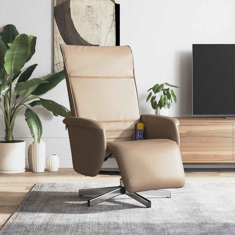 Vidaxl massagestoel verstelbaar met voetensteun kunstleer cappuccino