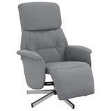 Vidaxl fauteuil verstelbaar met voetensteun stof lichtgrijs