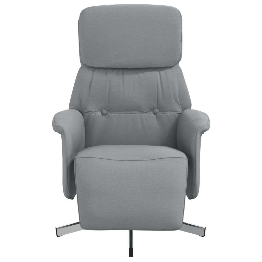 Vidaxl fauteuil verstelbaar met voetensteun stof lichtgrijs