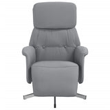 Vidaxl fauteuil verstelbaar met voetensteun stof lichtgrijs