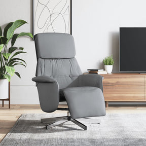 Vidaxl fauteuil verstelbaar met voetensteun stof lichtgrijs
