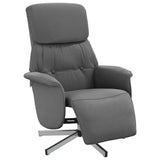 Vidaxl fauteuil verstelbaar met voetensteun stof donkergrijs