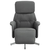 Vidaxl fauteuil verstelbaar met voetensteun stof donkergrijs