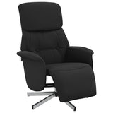 Vidaxl fauteuil verstelbaar met voetensteun stof zwart