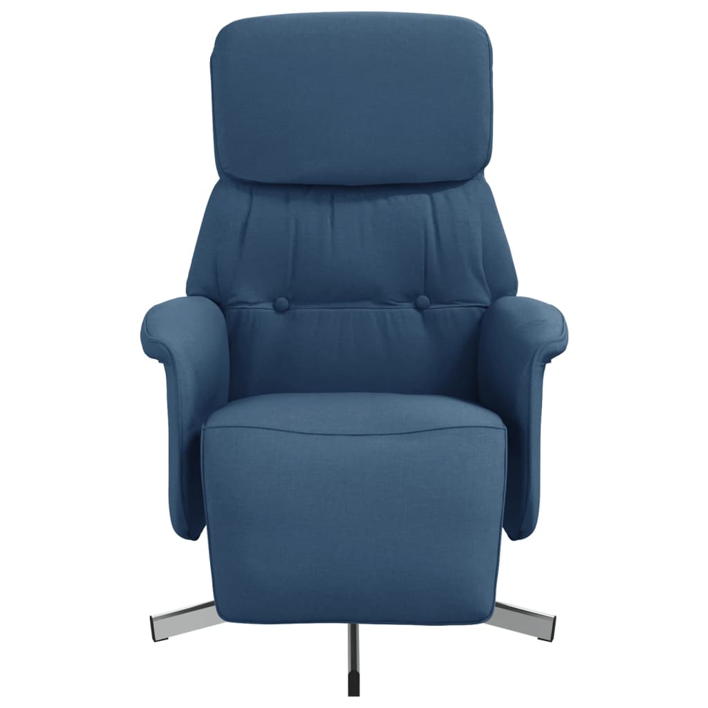 Vidaxl fauteuil verstelbaar met voetensteun stof blauw