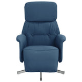 Vidaxl fauteuil verstelbaar met voetensteun stof blauw