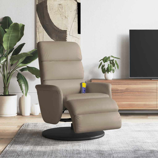 Vidaxl massagestoel verstelbaar met voetensteun kunstleer cappuccino