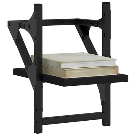 Vidaxl wandschappen met stangen 2 st 20x25x30 cm zwart