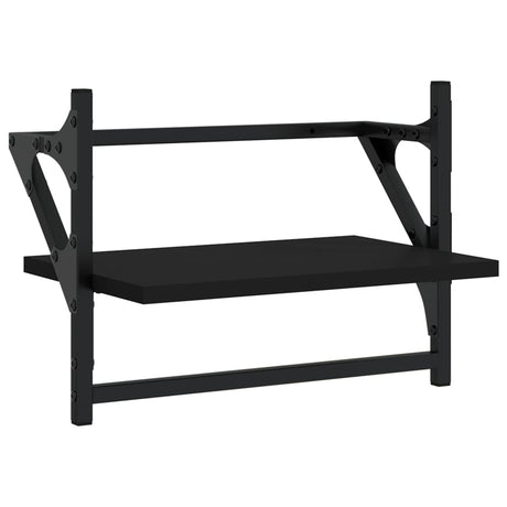 Vidaxl wandschappen met stangen 2 st 40x25x30 cm zwart