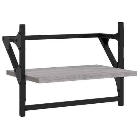 Vidaxl wandschappen met stangen 2 st 40x25x30 cm grijs sonoma eiken