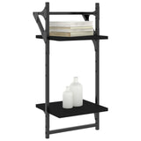 Vidaxl wandschappen 2-laags met stangen 2 st 30x25x65 cm zwart