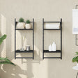 Vidaxl wandschappen 2-laags met stangen 2 st 30x25x65 cm zwart