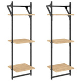 Vidaxl wandschappen 3-laags met stangen 2 st 30x25x100 cm sonoma eiken