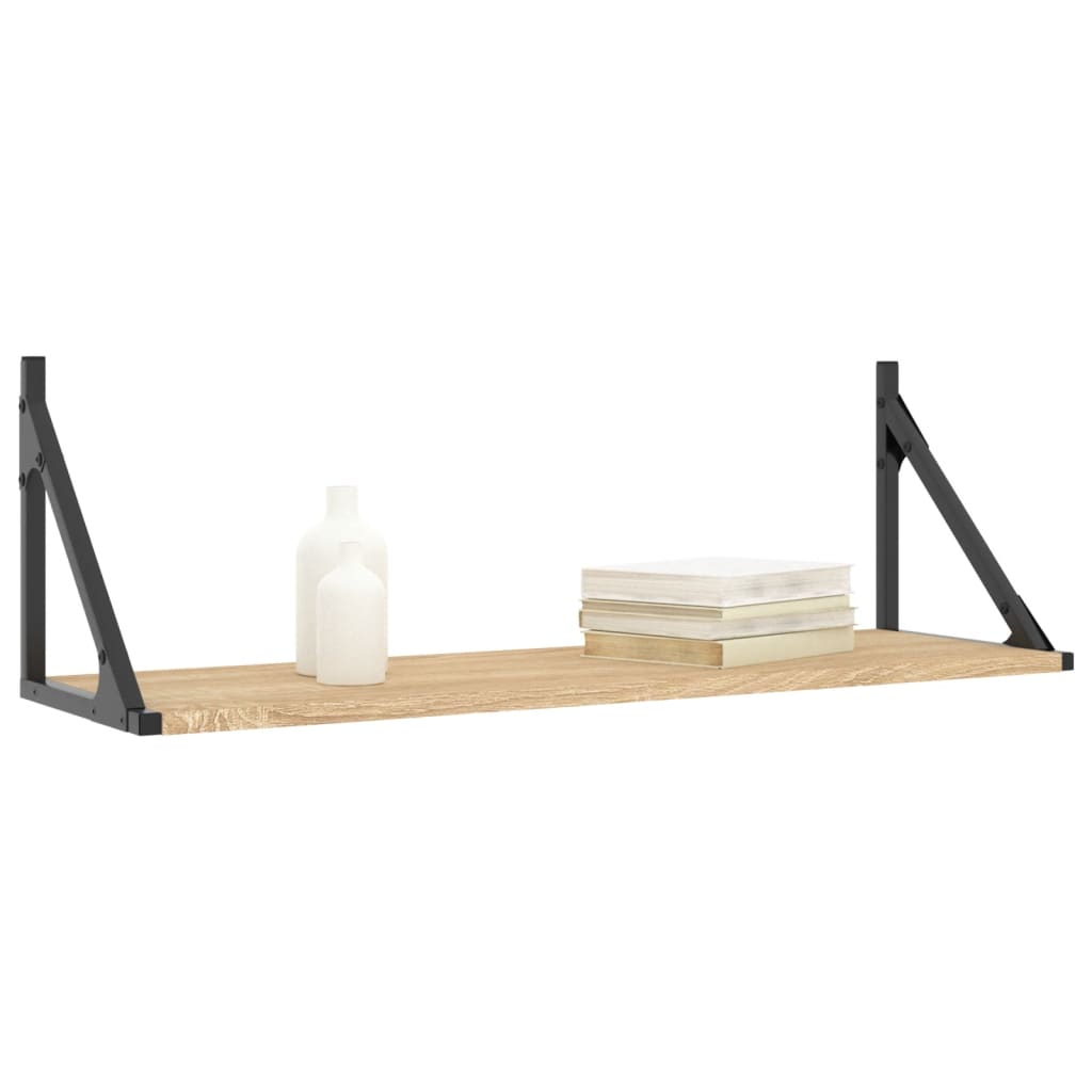 Vidaxl wandplanken 2 st sonoma eiken 80x25x25,5 cm bewerkt hout