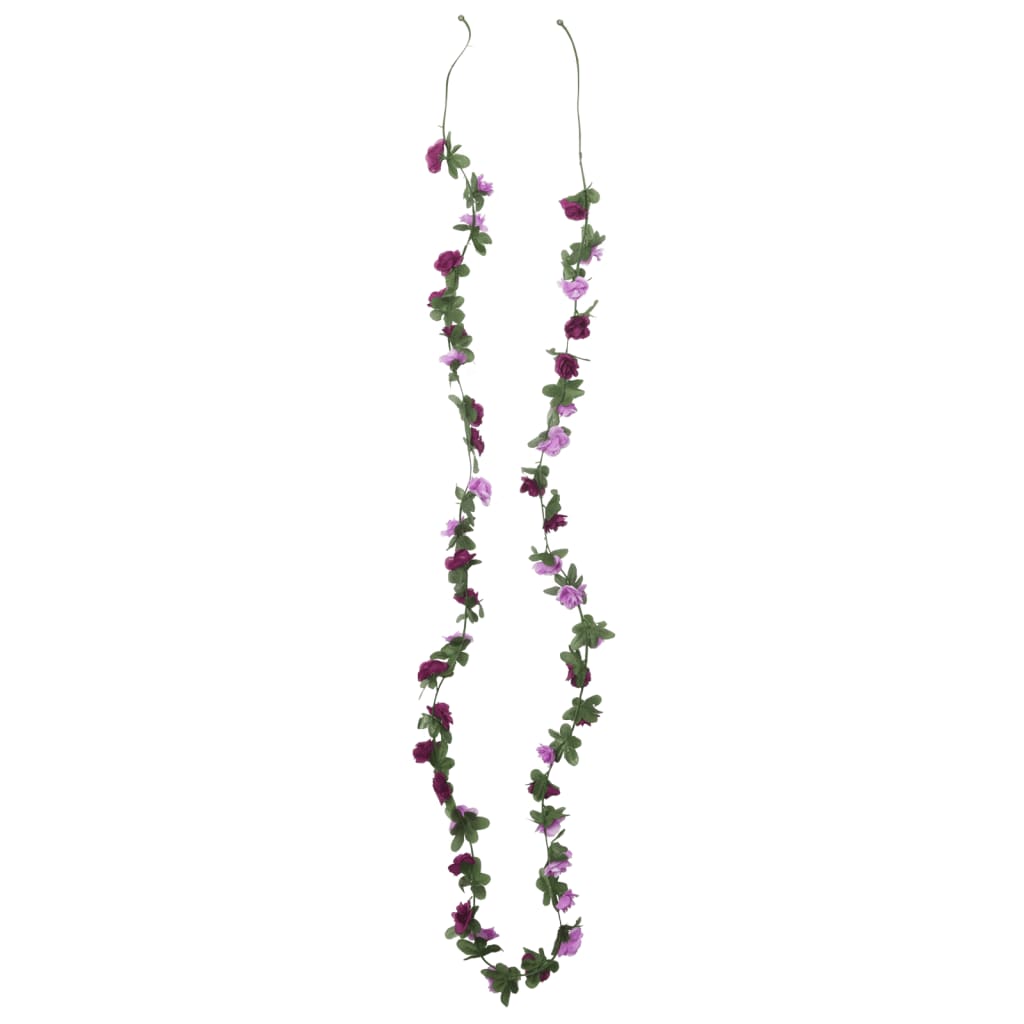 VidaXL Weihnachtsgirlanden mit Blumen 6 Stück 250 cm Frühling Hellviolett