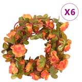 VidaXL Weihnachtsgirlanden mit Blumen 6 Stück 250 cm Orange