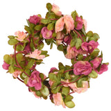 VidaXL Weihnachtsgirlanden mit Blumen 6 Stück 250 cm rosa rot