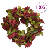VidaXL Weihnachtsgirlanden mit Blumen 6 Stück 250 cm Weinrot