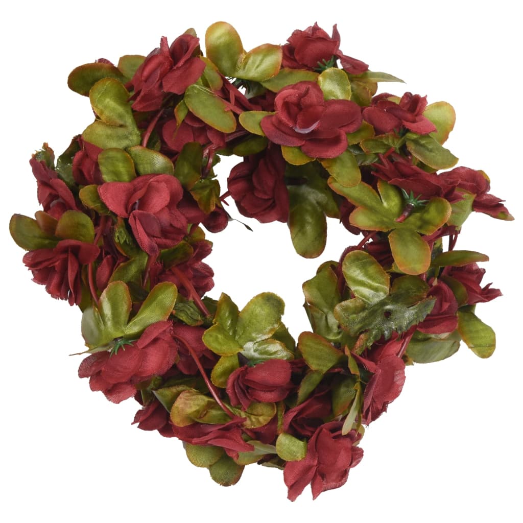 VidaXL Weihnachtsgirlanden mit Blumen 6 Stück 250 cm Weinrot