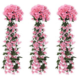 VidaXL Weihnachtsgirlanden mit Blumen 3 Stück 85 cm Rosa