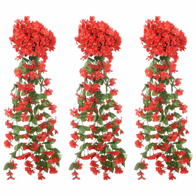 Vidaxx Blumengirlanden 3 Stück 85 cm rot