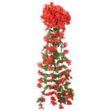 VidaXL Weihnachtsgirlanden mit Blumen 3 Stück 85 cm Rot