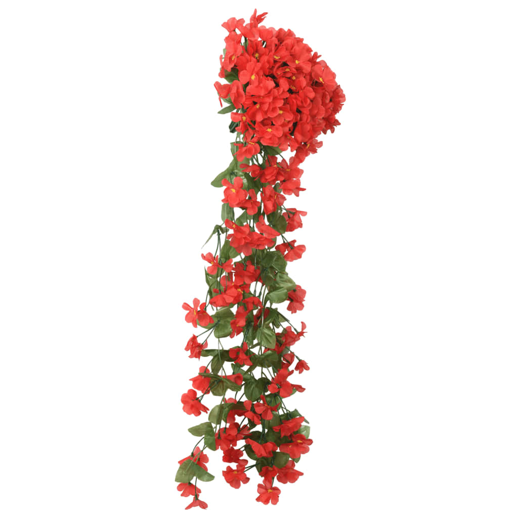 VidaXL Weihnachtsgirlanden mit Blumen 3 Stück 85 cm Rot