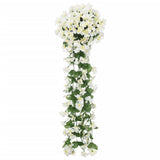 VidaXL Weihnachtsgirlanden mit Blumen 3 Stück 85 cm Weiß