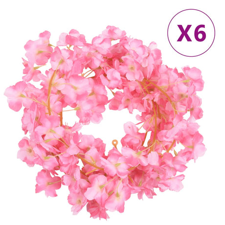 Vidaxx Blumengirlanden 6 Stück 180 cm dunkelrosa