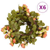 VidaXL Blumengirlanden 6 Stk. 215 cm Sonnenaufgangsrot