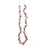 VidaXL Weihnachtsgirlanden mit Blumen 6 Stück 240 cm rot rosa