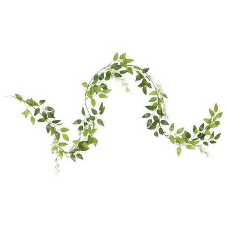 Vidaxx Weihnachtsgirlanden mit Blumen 6 Stück 200 cm weiß